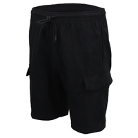 Men&#39;s Cargo Shorts 4 Pockets Cascual Work Trousers Active Pants Elastic Waist, Black, XS