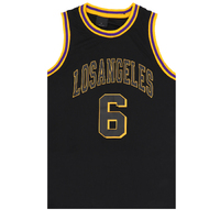 Kid&#39;s Basketball Jersey Tank Boys Sports T Shirt Tee Singlet Tops Los Angeles, Black - Los Angeles 6, 2