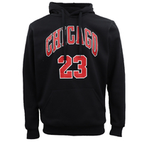 Men&#39;s Fleece Pullover Hoodie Jacket Sports Jumper Jersey Chicago Golden State, Black - Chicago 23, L