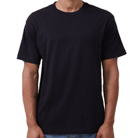 Adult 100% Cotton T-Shirt Unisex Men&#39;s Basic Plain Blank Crew Tee Tops Shirts, Black, 3XL