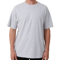 Adult 100% Cotton T-Shirt Unisex Men&#39;s Basic Plain Blank Crew Tee Tops Shirts, Grey, S