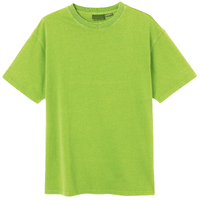 Adult 100% Cotton T-Shirt Unisex Men&#39;s Basic Plain Blank Crew Tee Tops Shirts, Lime, S