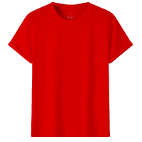 Adult 100% Cotton T-Shirt Unisex Men&#39;s Basic Plain Blank Crew Tee Tops Shirts, Red, S