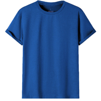Adult 100% Cotton T-Shirt Unisex Men&#39;s Basic Plain Blank Crew Tee Tops Shirts, Royal Blue, 3XL