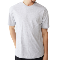 Adult 100% Cotton T-Shirt Unisex Men&#39;s Basic Plain Blank Crew Tee Tops Shirts, Light Grey, S