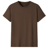 Adult 100% Cotton T-Shirt Unisex Men&#39;s Basic Plain Blank Crew Tee Tops Shirts, Coffee, XL