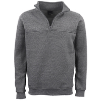 New Men&#39;s Unisex Adult Half-Zip Fleece Jumper Pullover Stand Collar Jacket Shirt, Dark Grey, S