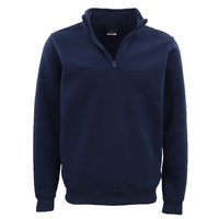 New Men&#39;s Unisex Adult Half-Zip Fleece Jumper Pullover Stand Collar Jacket Shirt, Navy, 3XL