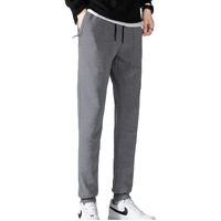 Men&#39;s Fleece Slim Trackpant Sport Joggers w Zipped Pockets Gym Casucal Trousers, Dark Grey, 2XL