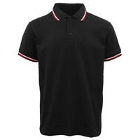 Men&#39;s Unisex Polo Shirts Basic Plain Breathable Tops Cotton Cascual Sport Shorts, Black, 3XL