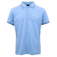 Men&#39;s Unisex Polo Shirts Basic Plain Breathable Tops Cotton Cascual Sport Shorts, Blue, XL