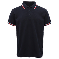 Men&#39;s Unisex Polo Shirts Basic Plain Breathable Tops Cotton Cascual Sport Shorts, Navy, 2XL