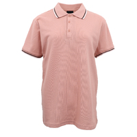 Men&#39;s Unisex Polo Shirts Basic Plain Breathable Tops Cotton Cascual Sport Shorts, Pink, L