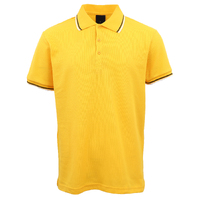 Men&#39;s Unisex Polo Shirts Basic Plain Breathable Tops Cotton Cascual Sport Shorts, Yellow, XL