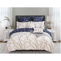 Tree Reversible King Size Bed Quilt/Duvet Cover Set Beige