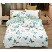 Fleur Butterfly Queen Size Quilt/Duvet Cover Set