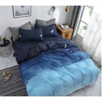 Night Blue Super King Size Duvet Quilt Cover Set