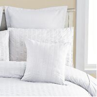 1000TC Premium Ultra Soft Seersucker Cushion Covers - 2 Pack - White