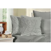 Diamond Pintuck Premium Ultra Soft Cushion Covers 2-Pack - Grey