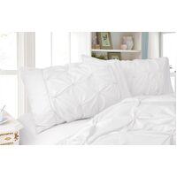 Diamond Pintuck Premium Ultra Soft Standrad size Pillowcases 2-Pack - White