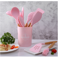 12pcs Silicone Utensils Set Pink