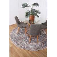 vintage-crown-cezanne-rabbit-gray-inca-gold-distressed-vintage-round-rug 180X180