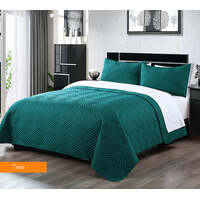 3 piece embossed comforter set king teal