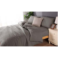 Microflannel duvet cover and sheet comb set queen charcoal