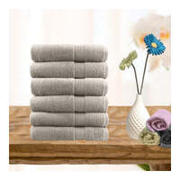 6 piece ultra light cotton face washers in beige