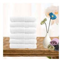 6 piece ultra light cotton face washers in white