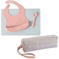 LIFEBEA WILD INDIANA Eating-out Comfy Silicone Baby Bib set for babies &amp; Toddlers(10-72 Months) Waterproof baby fedding including Waterproof carry cas