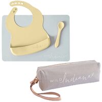 LIFEBEA WILD INDIANA Eating-out Comfy Silicone Baby Bib set for babies &amp; Toddlers(10-72 Months) Waterproof baby fedding including Waterproof carry cas