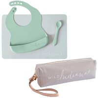 LIFEBEA WILD INDIANA Eating-out Comfy Silicone Baby Bib set for babies &amp; Toddlers(10-72 Months) Waterproof baby fedding including Waterproof carry cas
