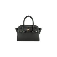 Michael Kors Women&#39;s Car Medium Black Gold Saffiano Leather Satchel Handbag Purse Bag - One Size