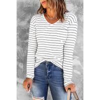 Azura Exchange V Neck Long Sleeve Top - S