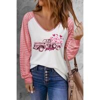 Azura Exchange Colorblock Car &amp; Heart Graphic Long Sleeve Top - XL