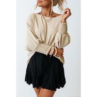 Azura Exchange Smocked Wrist Shift Top - M
