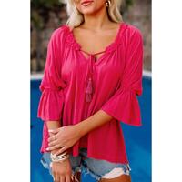 Azura Exchange Frilled Ruffled Sleeve Shift Top - S