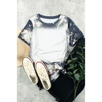 Azura Exchange Tie Dye Bleached Round Neck Short Sleeve T-shirt - L