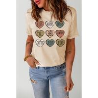 Azura Exchange Heart Shaped Letters Print Crewneck Graphic Tee - XL
