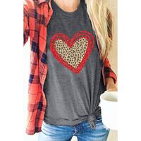 Azura Exchange Leopard Heart Graphic T-shirt - S