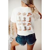 Azura Exchange Double-Side Cowboy Hat &amp; Boots Graphic Tee - 2XL