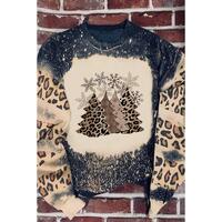 Azura Exchange Leopard Color Block Pullover Sweatshirt - XL