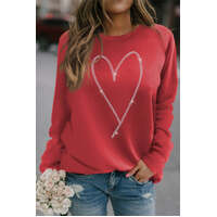 Azura Exchange Heart Shaped Long Sleeve Sweatshirt - 2XL