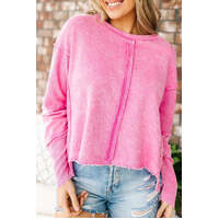 Azura Exchange High Low Raw Edge Sweatshirt - XL
