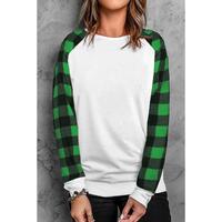 Azura Exchange Plaid Long Sleeve Sweatshirt - S