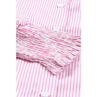 Azura Exchange Striped Boyfriend Shirt with Pocket - S