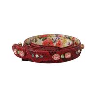Dolce &amp; Gabbana Women&#39;s Red Exotic Leather Crystals Reversible Shoulder Strap - One Size