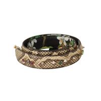 Dolce &amp; Gabbana Women&#39;s Beige Exotic Leather Crystals Reversible Shoulder Strap - One Size