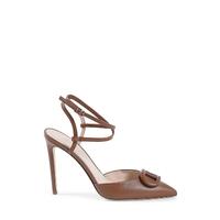 Pointed Toe Lace-Up Leather Pump - 39 EU